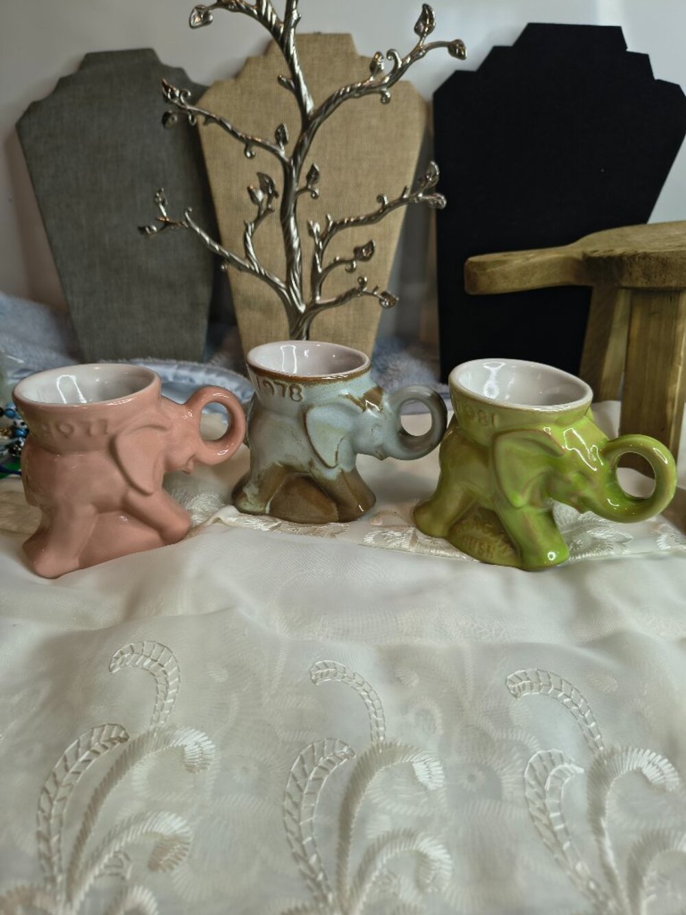 Francoma Set of 3 Republican Elephant Coffee Mugs 1977, 1978, 1981